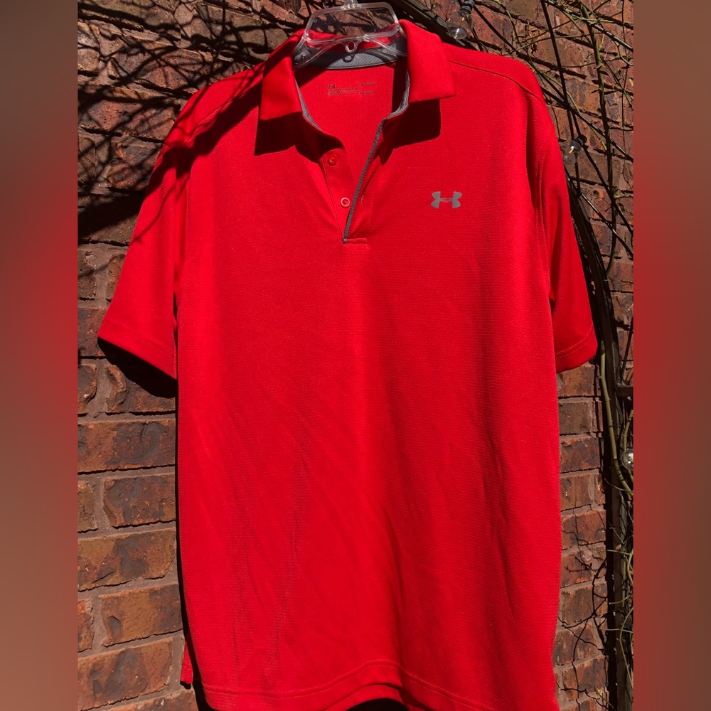Men's Under Armour Tech Polo. Color Red. Size XL. Never worn.